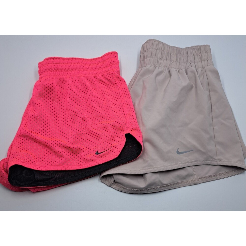 Womens Nike Athletic Shorts Lot 2 Nike One Mid Rise Mesh Shorties XS 3" Inseam